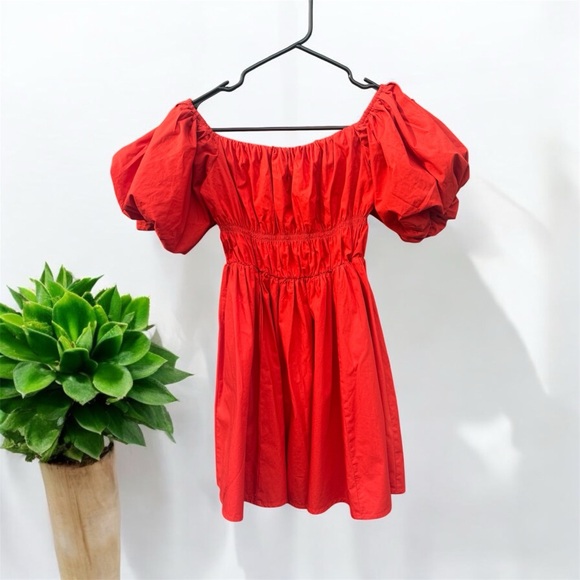 Abercrombie & Fitch Off the Shoulder Puff Sleeve Dress Small - Picture 2 of 3